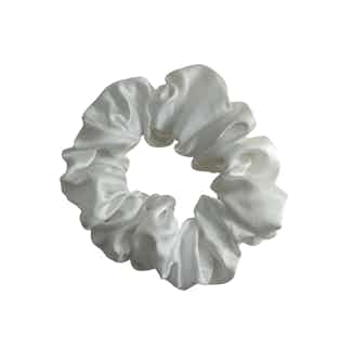 100% Organic Bamboo Silk Scrunchie | White Dove from Good House London in sustainable vegan accessories for women, Women's Sustainable Clothing