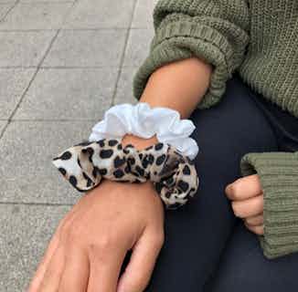 100% Organic Bamboo Silk Scrunchie | White Dove from Good House London in sustainable vegan accessories for women, Women's Sustainable Clothing