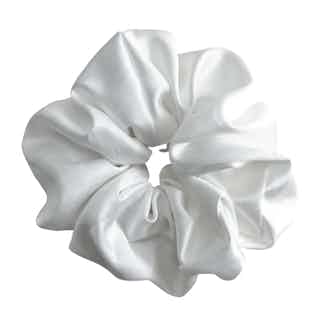 100% Organic Bamboo Silk Large Scrunchie | White Dove from Good House London in sustainable vegan accessories for women, Women's Sustainable Clothing