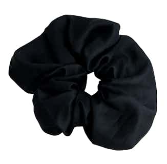 100% Organic Bamboo Silk Large Scrunchie | Midnight Black from Good House London in sustainable vegan accessories for women, Women's Sustainable Clothing