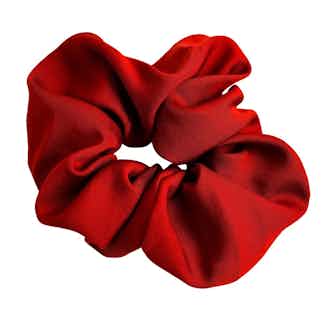 100% Organic Bamboo Silk Large Scrunchie | Red Rouge from Good House London in sustainable vegan accessories for women, Women's Sustainable Clothing