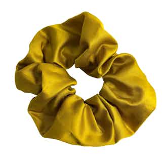 100% Organic Bamboo Silk Large Scrunchie | Sunflower Yellow from Good House London in sustainable vegan accessories for women, Women's Sustainable Clothing