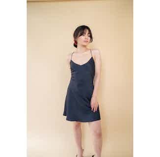 Rayne | 100% Organic Bamboo Slip Dress | Midnight Black from Good House London in ethical dresses for women, ethical skirts & dresses