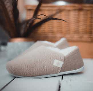 Isobel | Recycled Faux Fur Full Back Slipper | Pink and Cream from Shu Da Living in sustainable ethical shoes for women, Women's Sustainable Clothing