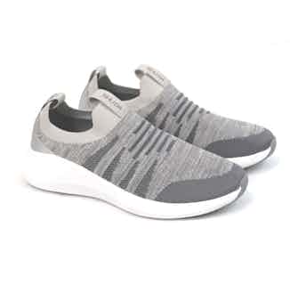 Olivia | Recycled Polyester Slip-on Flyknit Trainer | Grey from Shu Da Living in sustainable women's trainers, sustainable ethical shoes for women