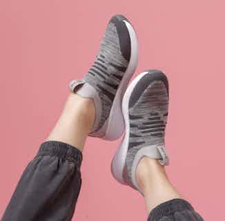 Olivia | Recycled Polyester Slip-on Flyknit Trainer | Grey from Shu Da Living in sustainable women's trainers, sustainable ethical shoes for women