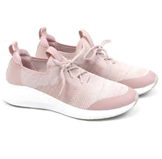Jessica | Recycled Polyester Lace-up Flyknit Trainer | Dusty Pink from Shu Da Living in sustainable women's trainers, sustainable ethical shoes for women