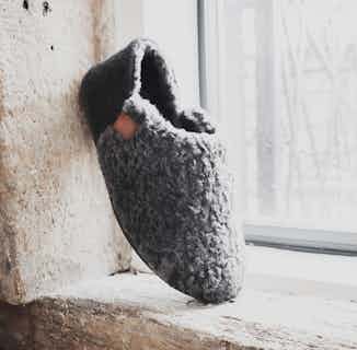 Isaac | Recycled Polyester and Recycled Faux Fur Full Back Slipper | Charcoal Grey from Shu Da Living
