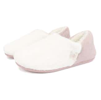 Isobel | Recycled Faux Fur Full Back Slipper | Cream and Pink from Shu Da Living