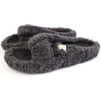 Katie | Recycled Polyester and Faux Fur Slipper | Charcoal from Shu Da Living