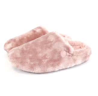 Helena | Recycled Faux Fur Slipper Mule | Rose Pink from Shu Da Living in sustainable ethical shoes for women, Women's Sustainable Clothing