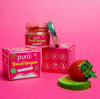 Vegan Exfoliating Lip Scrub | Strawberry Daiquiri | 28g from Pura Cosmetics in natural organic lip balms & scrubs, vegan friendly skincare