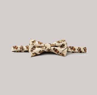 Trendlistr | Upcycled French Crepe Kid's Bow Headband | Teddy Bear Print On Beige from Kapdaa - The Offcut Company in organic baby accessories, sustainable baby & toddler clothing