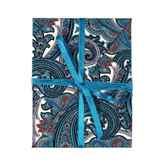 Sustainable Christmas Cards -  Blue, Black, Red and White Paisley Print from Kapdaa - The Offcut Company in eco-friendly greeting cards, sustainable gift wrapping & greeting cards