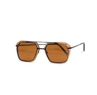 Upcycled Whisky Grain Barrel Square Sunglasses | Brown from Waidzeit in ethical men's jewellery, Men's Sustainable Fashion
