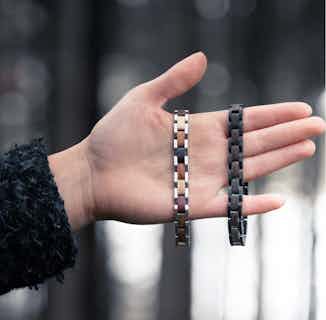 Element Bracelet | Unisex | Black with Bog Oak | 9mm from Waidzeit in ethical men's jewellery, Men's Sustainable Fashion