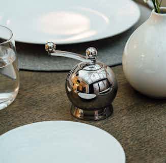 Small Spheres Salt Mill | Stainless Steel from Nick Munro in eco-friendly kitchenware, sustainable kitchen items