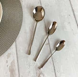 Duetto Soup Spoon | Stainless Steel | Set of 6 from Nick Munro in eco-friendly dinnerware, sustainable kitchen items