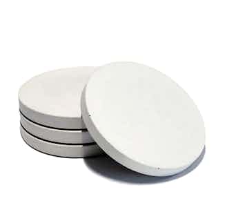 Hand Poured Concrete Coasters | White |  Set of 4 from Concrete & Wax in eco-friendly homeware, Sustainable Homeware & Leisure