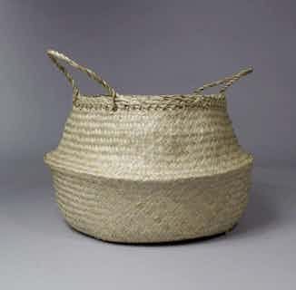 Hoa | Folding Handwoven Seagrass Belly Basket | Beige from Harfi in Sustainable Homeware & Leisure