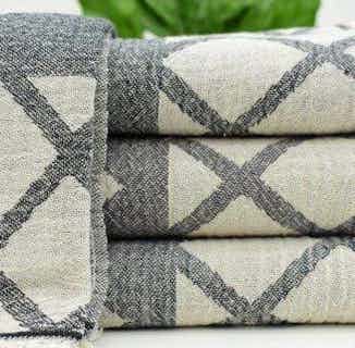 Esma Hammam | Organic Turkish Cotton Towel | Cream and Charcoal from Harfi in eco bathroom products, Sustainable Homeware & Leisure