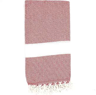 Destan Hammam | Organic Turkish Cotton Towel | Red from Harfi in eco bathroom products, Sustainable Homeware & Leisure