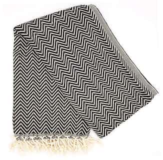 Azra Hammam | Organic Cotton Turkish Towel | Black And White from Harfi in eco bathroom products, Sustainable Homeware & Leisure