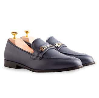 Bridge-Bit Cactus Leather Loafer | Navy from Ross Oliver in ethical men's shoes, sustainable footwear for men