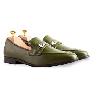 Bridge-Bit Cactus Leather Loafer | Green from Ross Oliver in ethical men's shoes, sustainable footwear for men