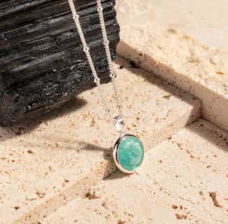 Recycled Silver & Ethically Mined Amazonite Pendant Necklace | 40cm or 45cm from Claire Hill Designs