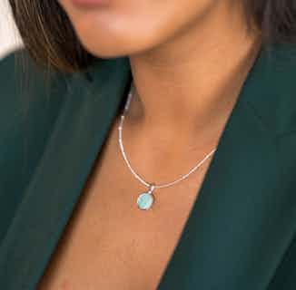 Recycled Silver & Ethically Mined Amazonite Pendant Necklace | 40cm or 45cm from Claire Hill Designs