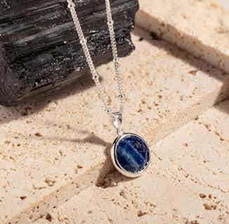 Recycled Silver Lapis Lazuli Pendant Necklace | December Birthstone | 40cm or 45cm from Claire Hill Designs