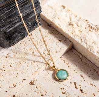 Ethically Mined Amazonite Recycled Silver Gold Vermeil Pendant Necklace | 40cm or 45cm from Claire Hill Designs