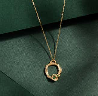 Ethically Mined Large Emerald & Recycled Silver Gold Vermeil Pendant Necklace | May Birthstone from Claire Hill Designs