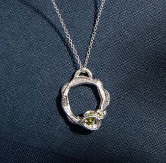 Ethically Mined Large Peridot & Recycled Silver Pendant Necklace | August Birthstone from Claire Hill Designs