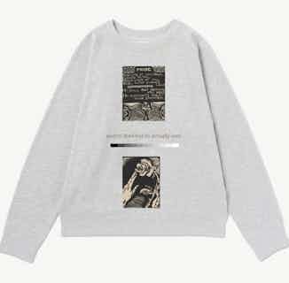 Poetry | Unisex Organic Cotton & Recycled Polyester Sweatshirt | Grey from J&R Artisan Fashion in sustainable women's sweaters, Sustainable Tops For Women