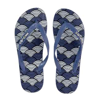 100% Natural Biodegradable & Recyclable Vegan Rubber Women's Flip Flop | Navy Seashells from Waves Flip Flops in Flip Flops, sustainable ethical shoes for women