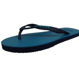 100% Natural Biodegradable & Recyclable Vegan Rubber Unisex Flip Flop | Turquoise & Navy Two Tone from Waves Flip Flops in sustainable ethical shoes for women, Women's Sustainable Clothing