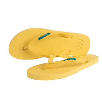 100% Natural Biodegradable & Recyclable Vegan Rubber Unisex Flip Flop | Yellow from Waves Flip Flops in sustainable ethical shoes for women, Women's Sustainable Clothing
