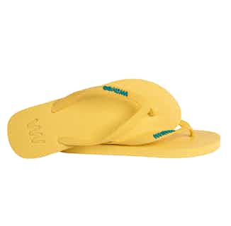 100% Natural Biodegradable & Recyclable Vegan Rubber Unisex Flip Flop | Yellow from Waves Flip Flops in sustainable ethical shoes for women, Women's Sustainable Clothing