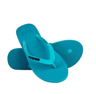 100% Natural Biodegradable & Recyclable Vegan Rubber Unisex Flip Flop | Turquoise from Waves Flip Flops in Flip Flops, sustainable ethical shoes for women