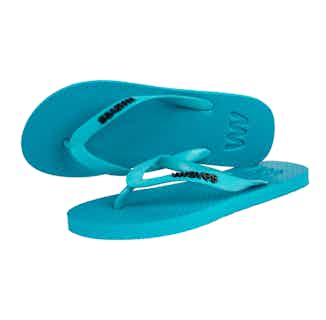 100% Natural Biodegradable & Recyclable Vegan Rubber Unisex Flip Flop | Turquoise from Waves Flip Flops in sustainable ethical shoes for women, Women's Sustainable Clothing