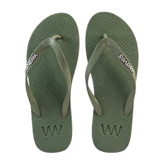 100% Natural Biodegradable & Recyclable Vegan Rubber Men's Flip Flop | Khaki Two Tone from Waves Flip Flops in eco-friendly men's sandals, sustainable footwear for men