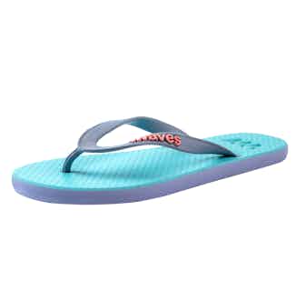 100% Natural Biodegradable & Recyclable Vegan Rubber Women's Flip Flop | Blue Two Tone from Waves Flip Flops
