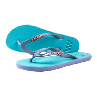 100% Natural Biodegradable & Recyclable Vegan Rubber Women's Flip Flop | Blue Two Tone from Waves Flip Flops in sustainable ethical shoes for women, Women's Sustainable Clothing
